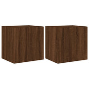 Mobile TV multimediale da parete mensola TV credenza TV per sala da pranzo soggiorno camera da letto con luci LED 2 pezzi rovere 40,5 x 35 x 40 cm marrone 02_0029162