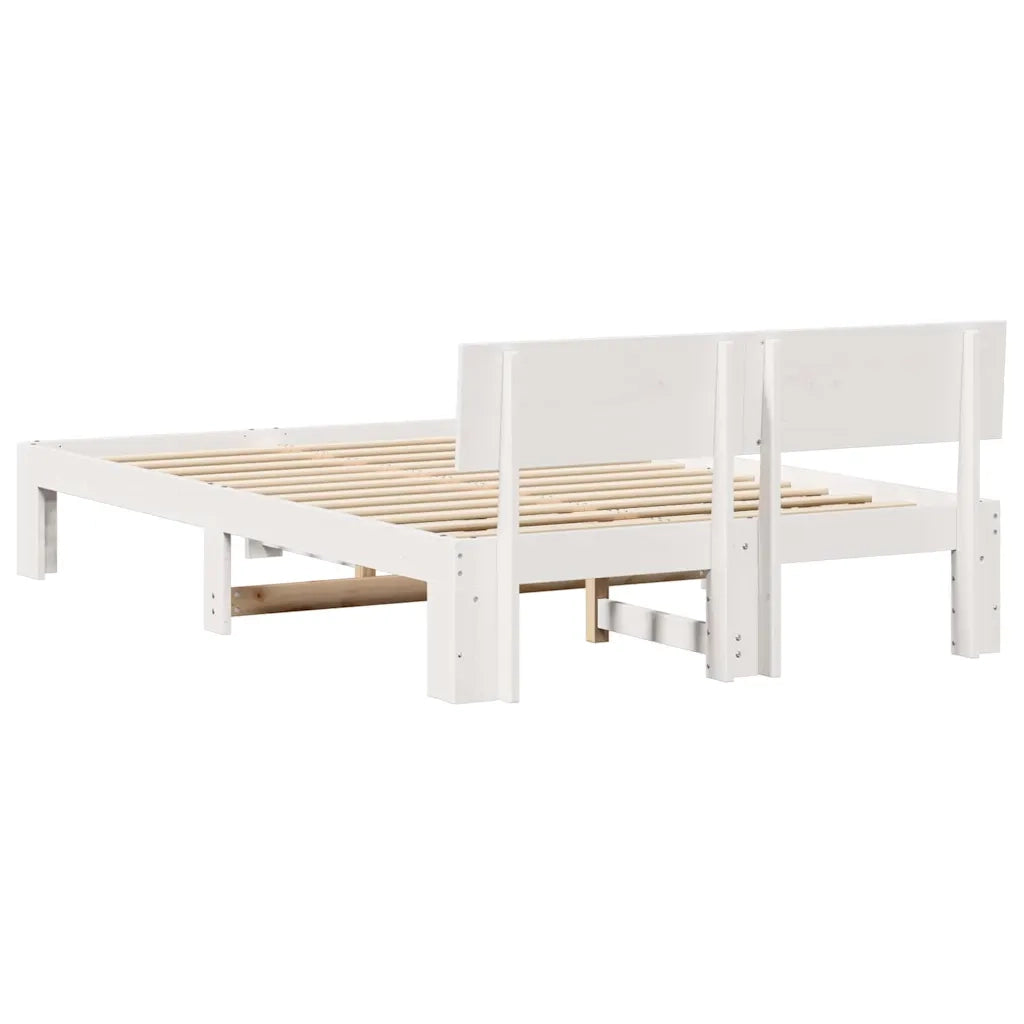 Struttura del letto Bianco 120 x 190 cm Pino massello 872663