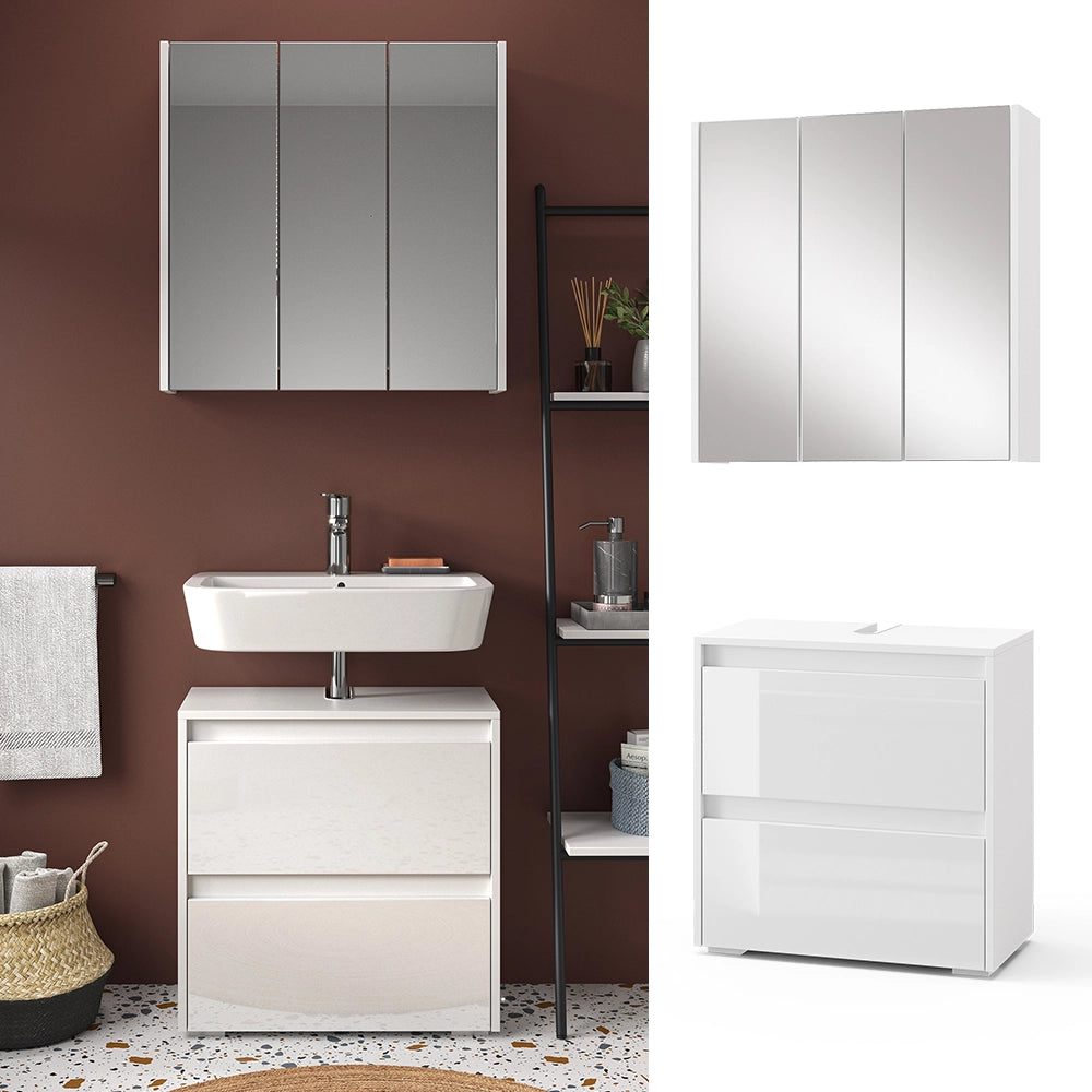 Set di mobili da bagno Majest Bianco lucido 2 parti Vicco