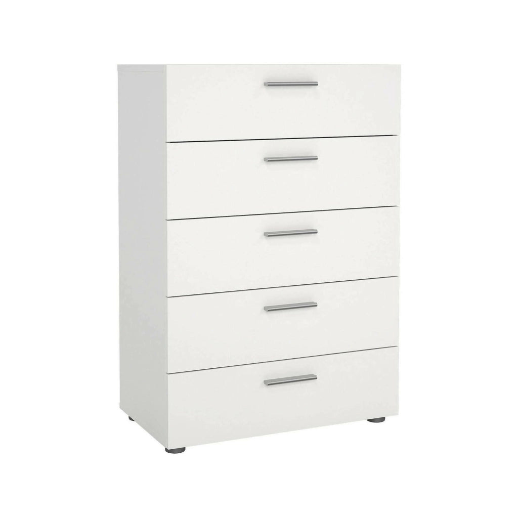 Cassettiera Haru, Settimino multiuso, Comò camera da letto, Mobile con cassetti, 70x40 h102 cm, Bianco