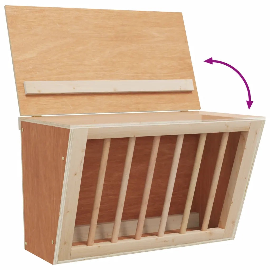 Mangiatoia per Conigli 37x18,5x23 cm in Legno Massello di Abete CFW1145041