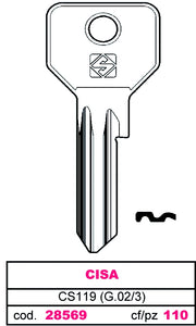 Silca CHIAVE ASC CS119 (G.VAC 3) CISA 10.00 pz