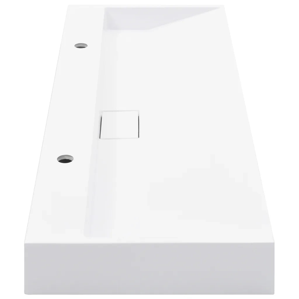 Lavandino 120x46x11 cm Blocco in Marmo/Minerale Bianco 144068