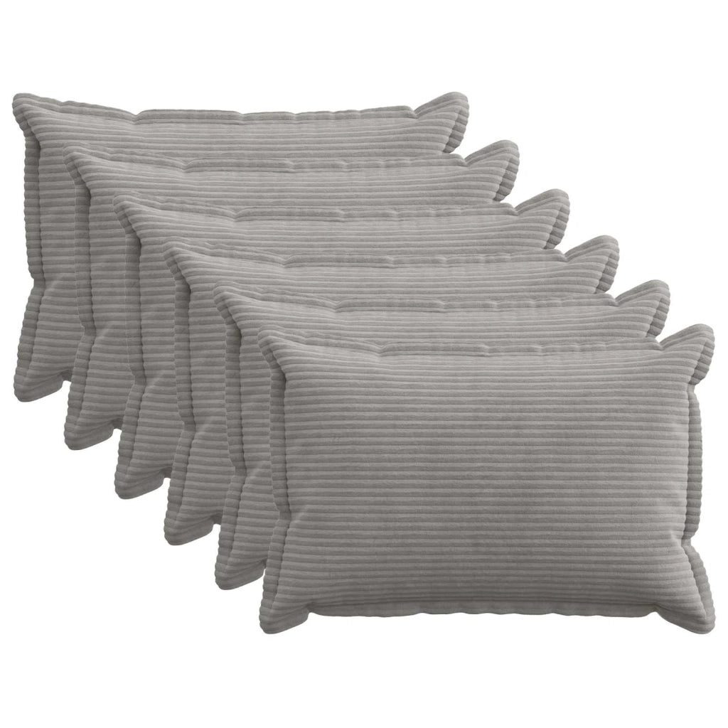 Federa 6 pz HOUTEN Grigio Chiaro 50 x 75 cm corduroy 919804