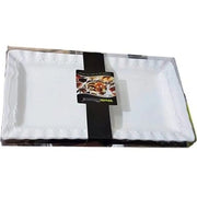 Trade Shop - Vassoio In Ceramica Bianco Piatto Da Portata Rettangolare Dim. 31,5x17,5cm Bar -