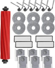23 Accessori di ricambio per robot aspirapolvere - 1 set di pennelli principali, 6 set di pennelli laterali, 4 filtri HEPA, 6 set di pannelli per pulire, 6 sacchi per pulizia