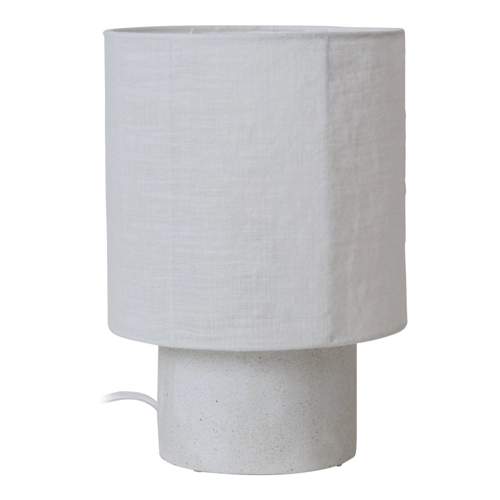 Lampada da tavolo TISSAJA bianca cemento lino Lucide