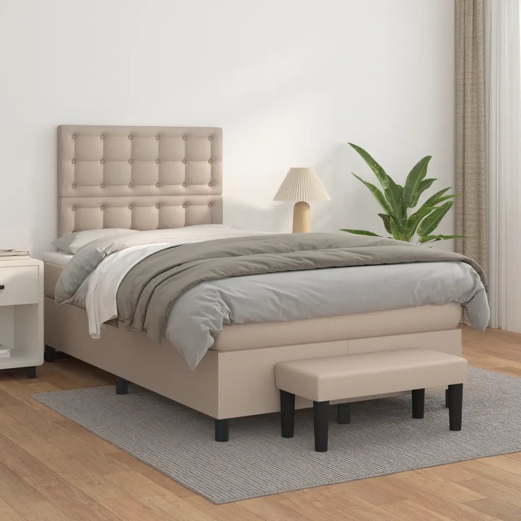 Giroletto a Molle con Materasso Cappuccino 120x190cm Similpelle 3270456