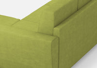Divano 2 Posti con Pouf 152x155x85 cm Yasel in Tessuto Verde