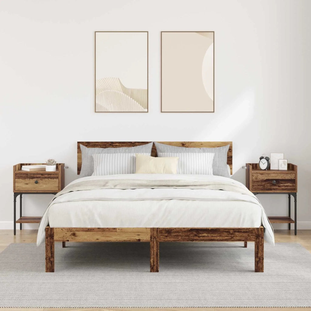 Comodino 2 pcs Legno vecchio 40 x 29 x 60 cm Legno multistrato