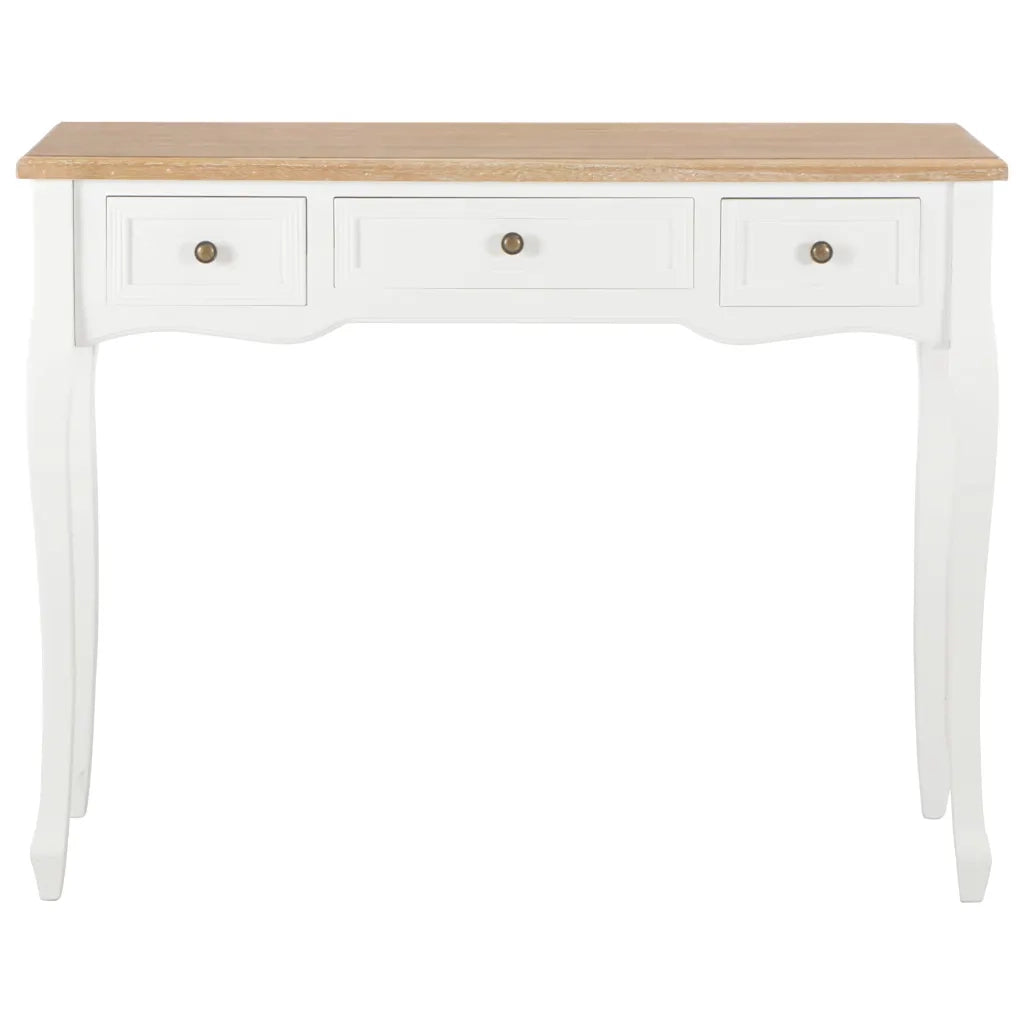 Tavolo Consolle da Trucco con 3 Cassetti Bianco 280044