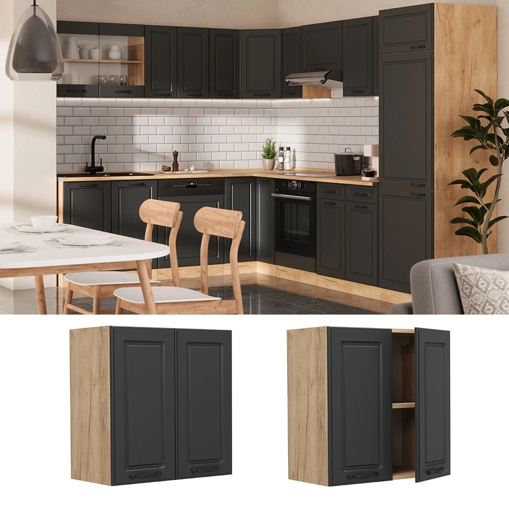 Pensile da cucina R-Line Antracite rustico/Rovere dorato 60 cm Vicco