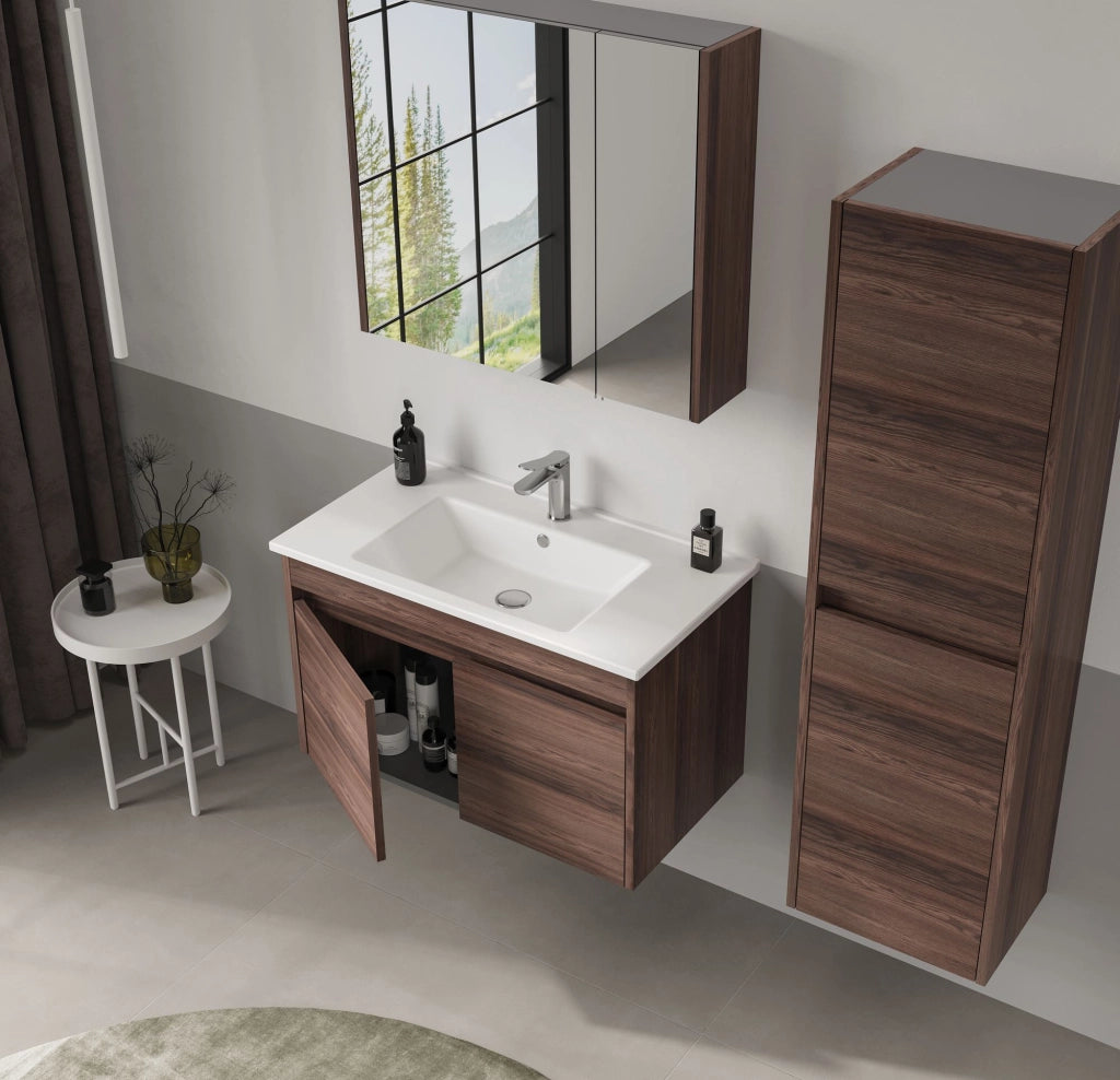 Mobile lavabo "Side 85 v2" - 85 x 45 x 52 cm - Noce scuro