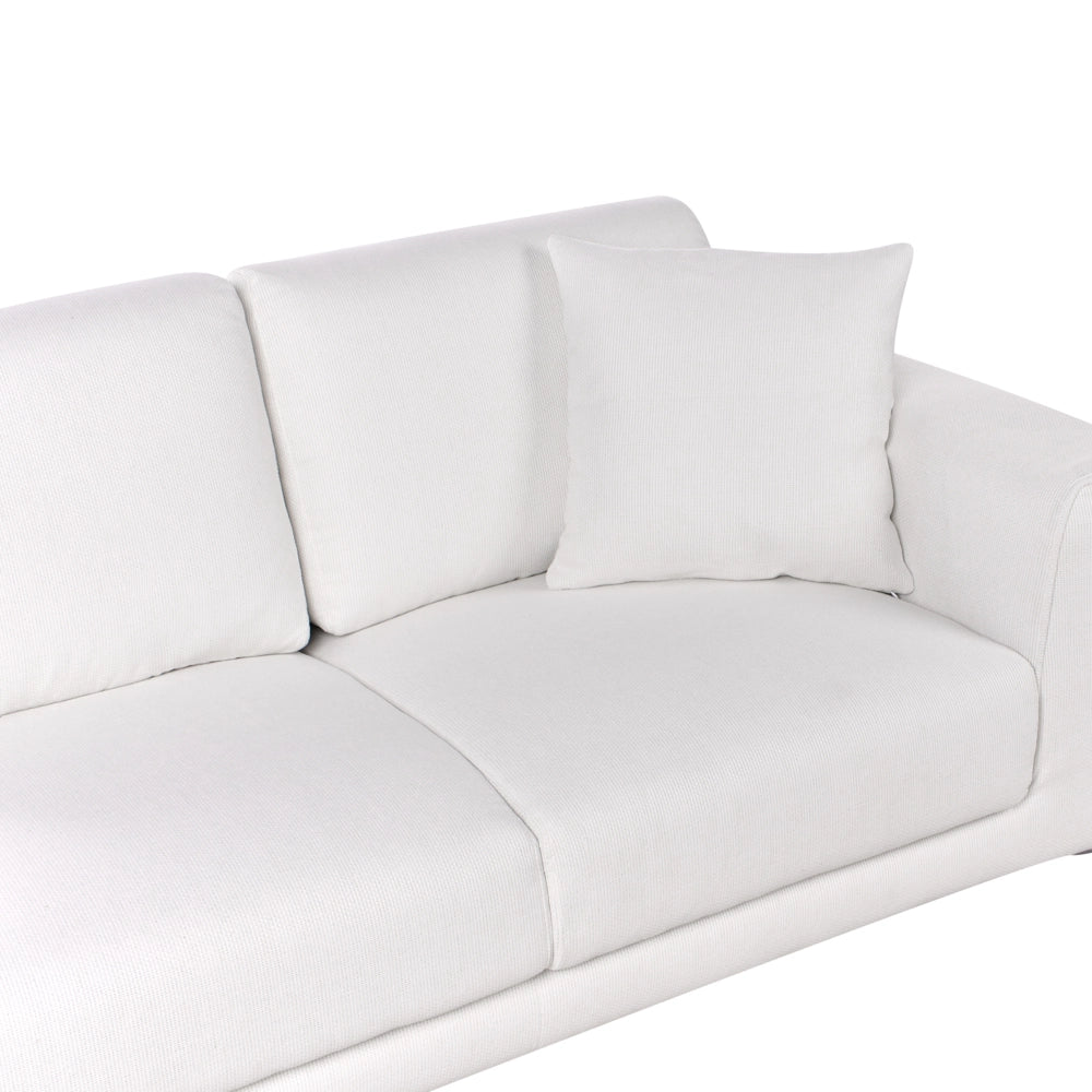 Divano Tessuto Bianco 2 Posti Confortevole Soggiorno Moderno Retro