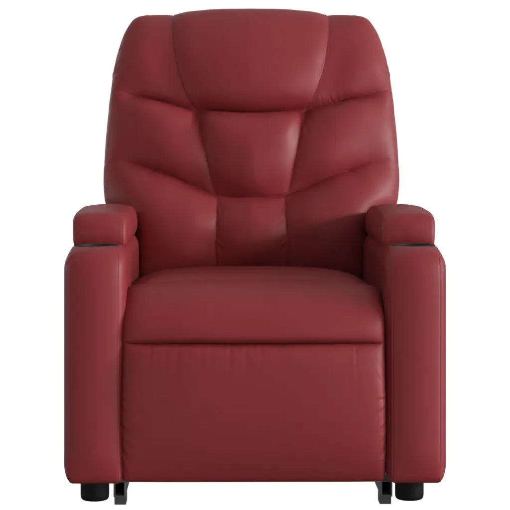 Poltrona | Sedia Relax Alzapersona Reclinabile Rosso Vino in Similpelle