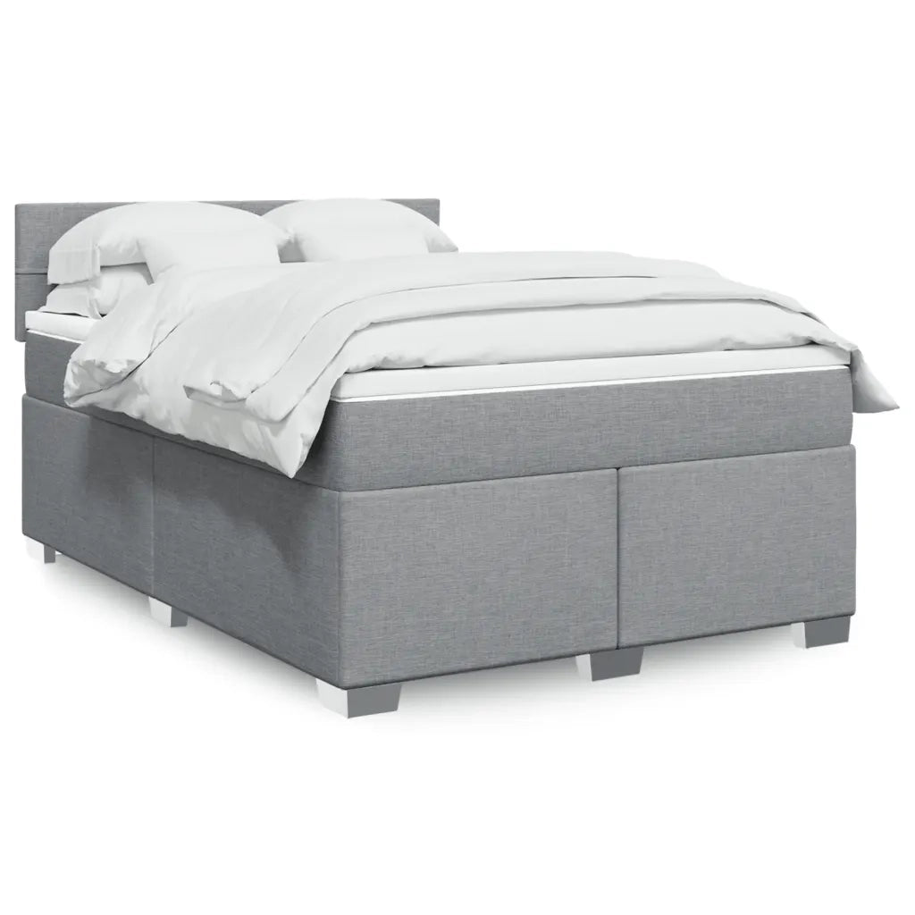 Giroletto a Molle con Materasso Grigio Chiaro 140x200cm Tessuto 3285911