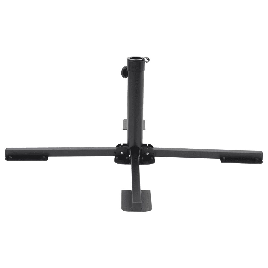 Base Pieghevole Ombrellone Palo Ã˜38/48 mm Nero Lucido Acciaio