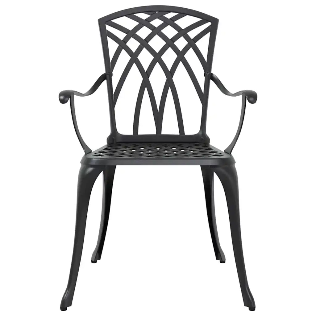 Set da Pranzo per Giardino 5 pcs Nero Alluminio 3334677