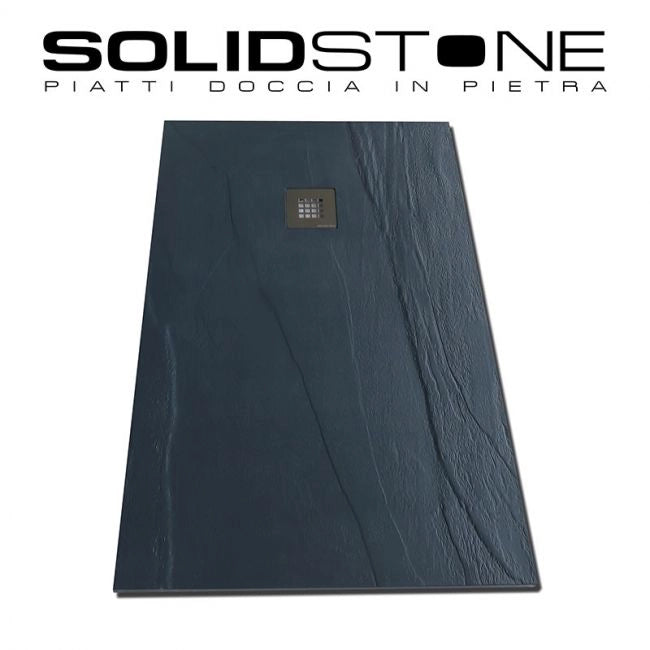 Piatto doccia in pietra SOLIDSTONE alto 2,8 cm - Ardesia Grafite RAL 7016 - Misura: 80x140 x 2,8h