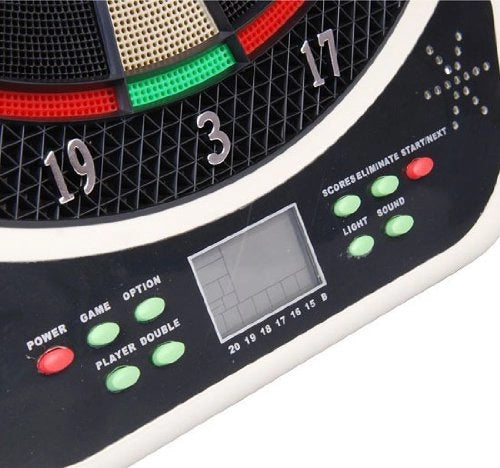 EasyComfort Bersaglio Freccette Elettronico in Plastica con 6 Freccette, Effetti Sonori e Visivi, 44 x 50 x 3.2cm, Nero