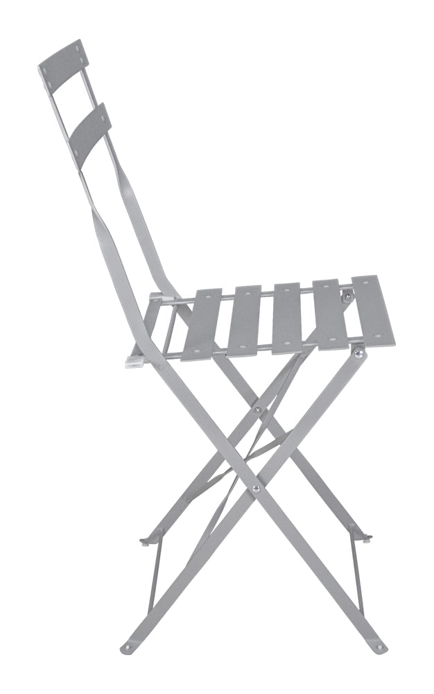 Sedia pieghevole da giardino in metallo grigio, sedia richiudibile - Amalfi (2 pz.) - SP01AM