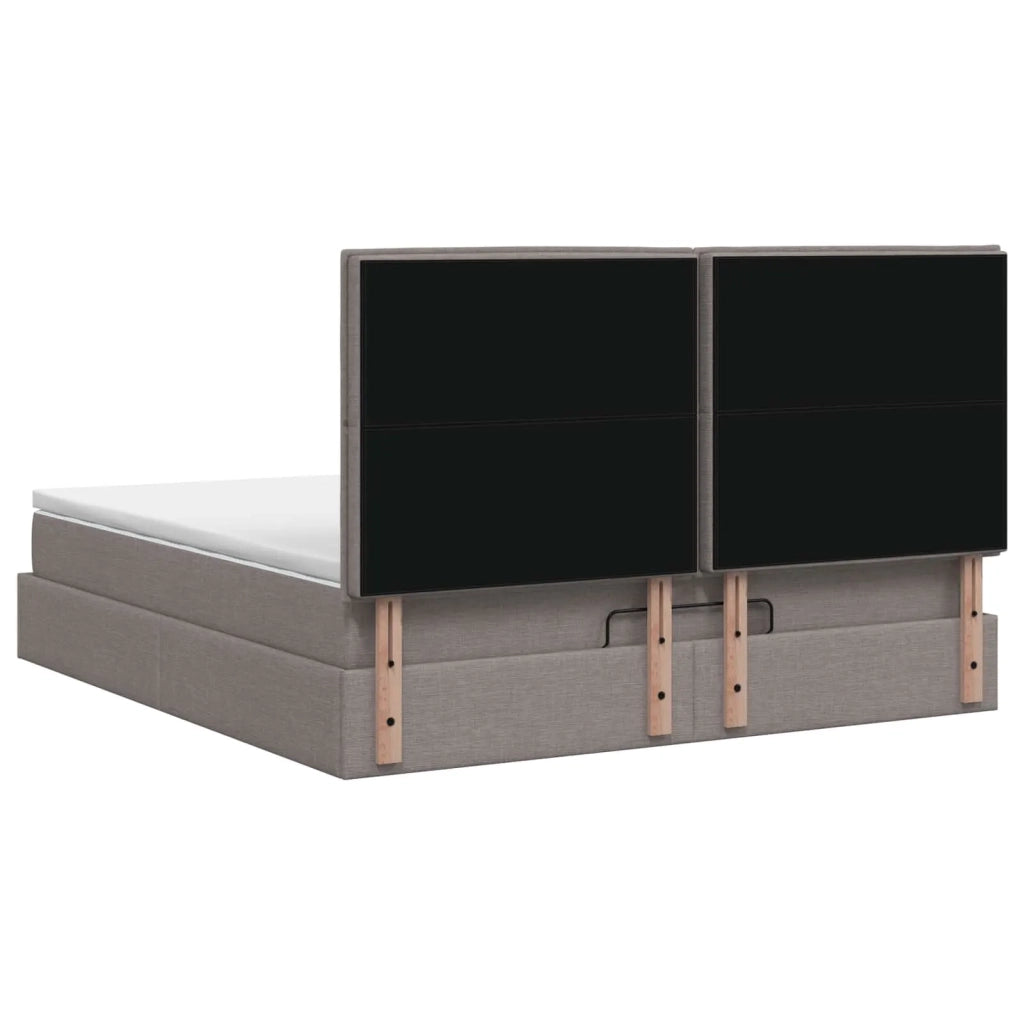 Letto ottomano con materasso Tortora 140 x 190 cm Tessuto 3457408