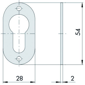 Cisa BORCHIA IN ACCIAIO ZINCATO PER CILINDRO SAGOMATO mm. 54