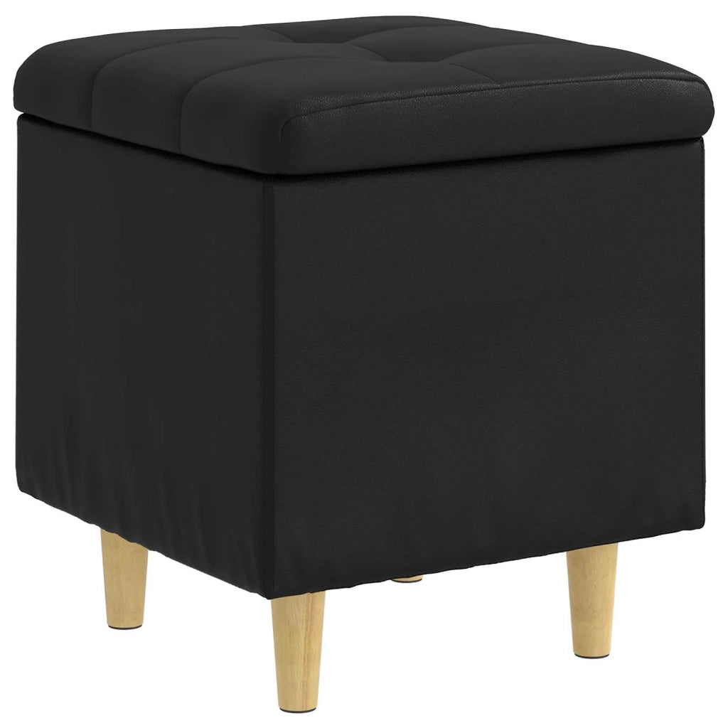 Pouf contenitore Nero 40 x 40 x 45 cm Pelle sintetica