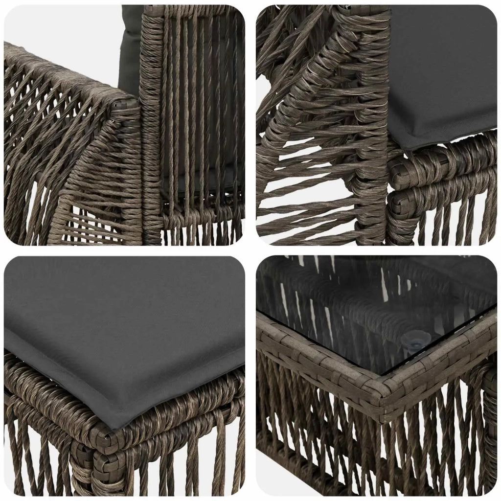 Set Divano da Giardino 7 pz Grigio e Grigio Scuro polyrattan 3436982