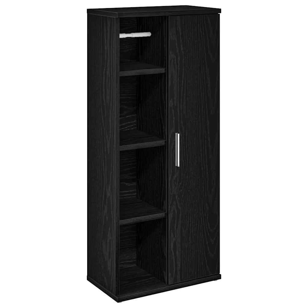 Mobile da Bagno con Portarotolo Nero 39x22x90 cm 858525