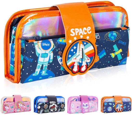 Etui per grandi accessori con chiusura a cerniera, grande capacità contenitore per pennarelli con molteplici compartimenti, organizzatore per scuola e ufficio per ragazzi e studenti regalo