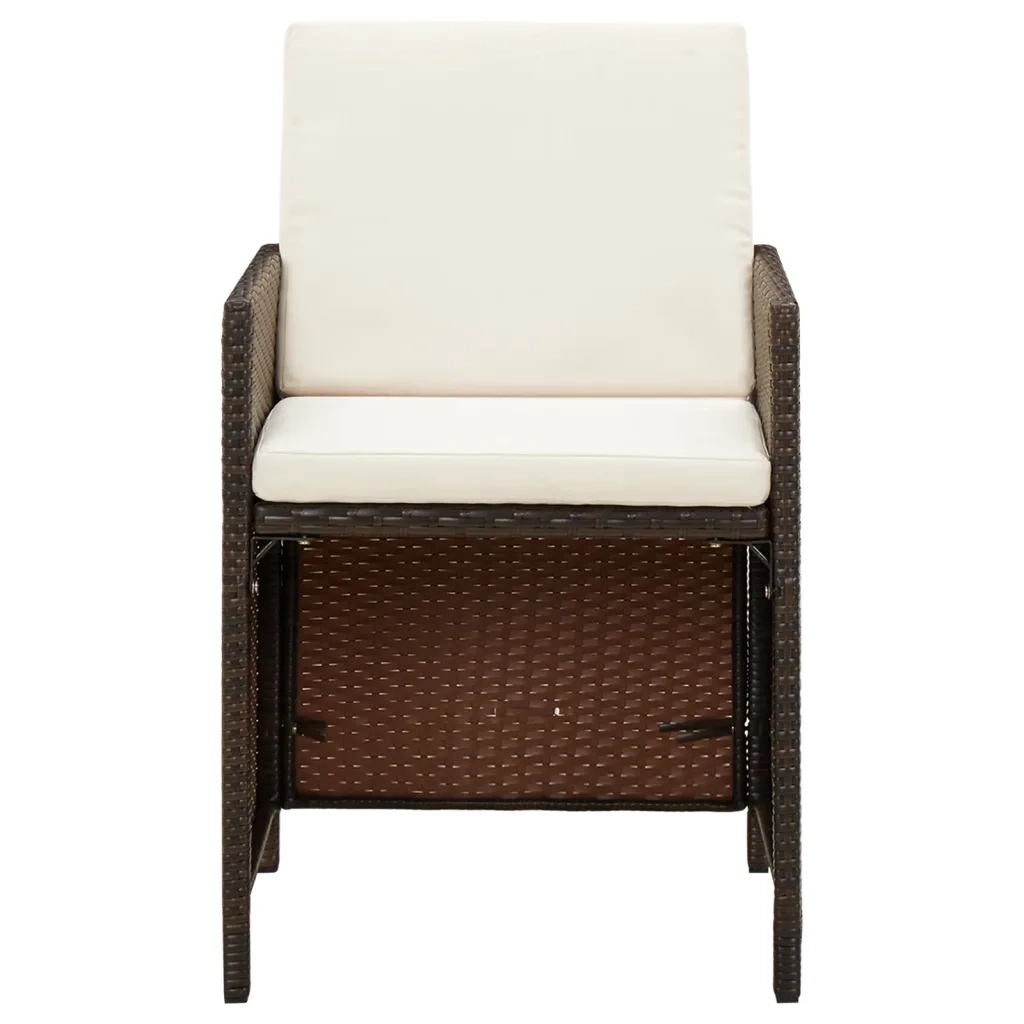 Sedie da Giardino con Cuscini 4 pz | Sedie da Esterno in Polyrattan Marrone