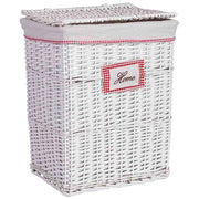 Cesto portabiancheria in vimini grigio 43x33x55h cm