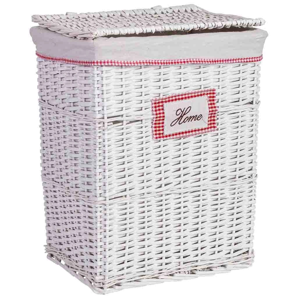 Cesto portabiancheria in vimini grigio 43x33x55h cm