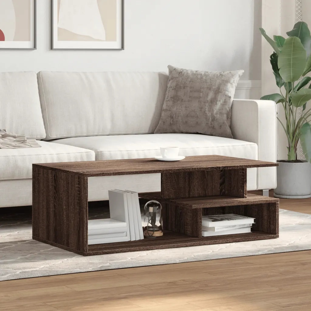 Tavolino Salotto-Tavolino da soggiorno-Tavolo Rovere Marrone 102x55x35 cm Legno Multistrato