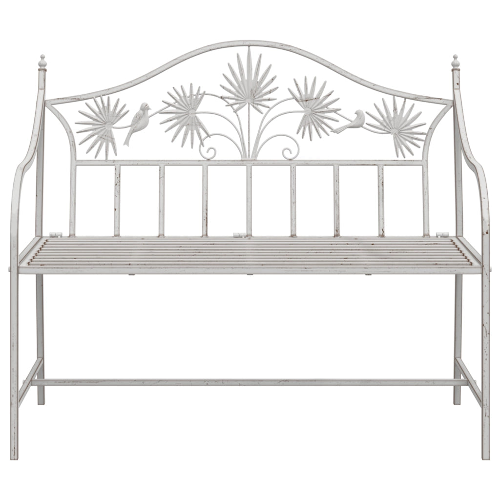 Panchina Bianca Metallo 104 x 52,5 x 89 cm Robusta e Durevole