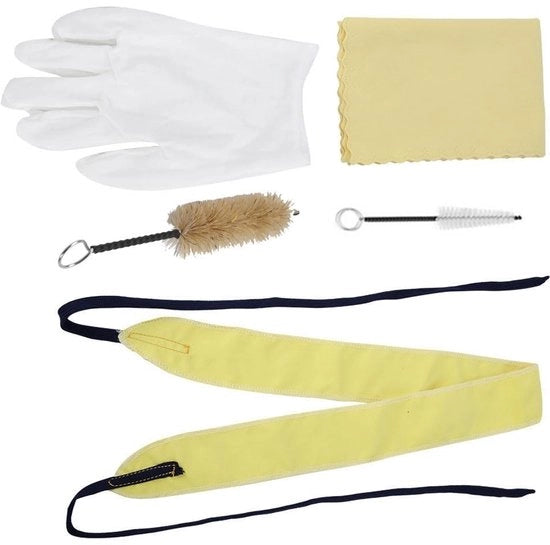 Set di spazzole per tromba - Set di spazzole flessibili - Set di tovaglioli di pulizia - Guanti - Kit di manutenzione - Materiale duraturo