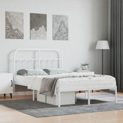 Giroletto con Testiera-Struttura Letto con testiera in Metallo Bianco 120x200 cm 320678