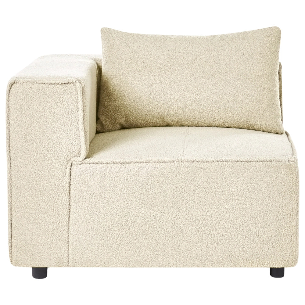 Divano modulare a 2 posti Divano componibile in bouclé bianco sporco in due sezioni Stile moderno e minimalista