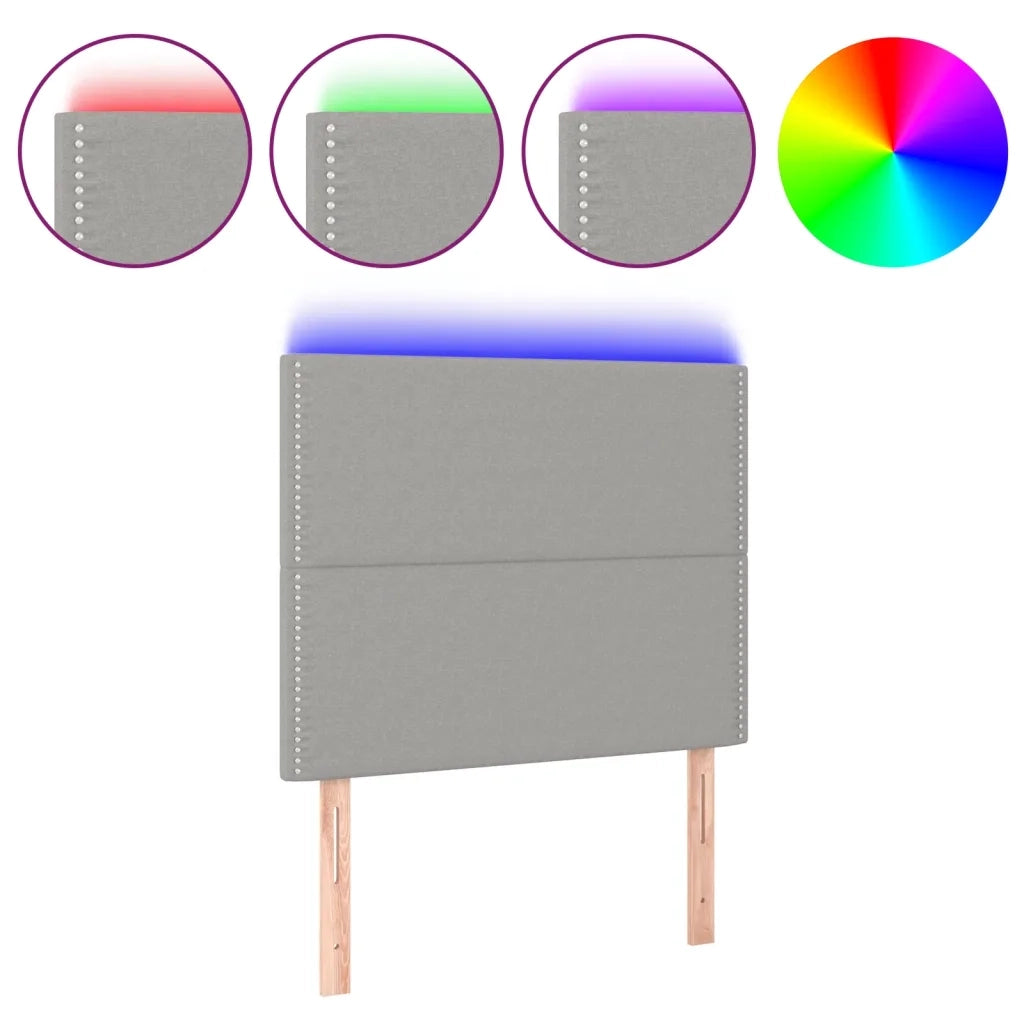 Testiera a LED-Testata con LED Grigio Chiaro 90x5x118/128 cm in Tessuto 712062