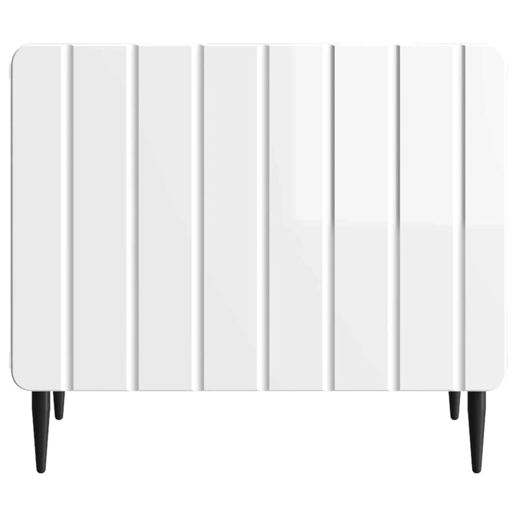 Tavolino da salotto con cassetto Bianco Lucido 49 x 50 x 42 cm