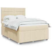 vidaXL Giroletto a Molle con Materasso Crema 140x19 cm in Tessuto