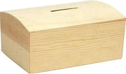 Scatola di conservazione in legno con coperchio arcuato in stile vintage - cassa per oggetti con coperchio rimovibile
