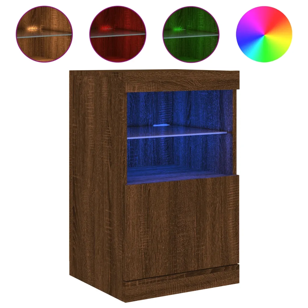 Credenza con Luci LED Rovere Marrone 41x37x67 cmcod mxl 110273