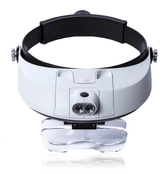 Verglassio con supporto per la testa - Doppia illuminazione a LED - Translucido - Multifunzionale - Adatto per la lettura, il manutenzione e l'ispezione - 1x...