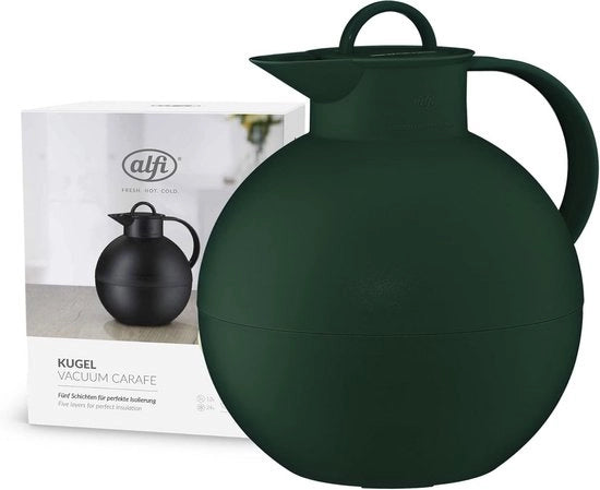 Termosfere sferica 0,94 L – Ruggine matte isolante con contenitore in vetro interno – BPA libero – Ideale per caffè e tè
