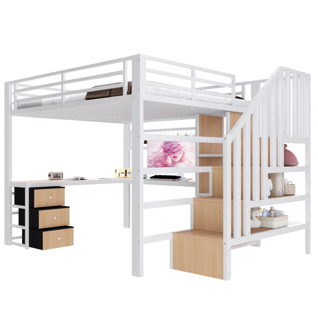 letto a castello metallo bianco 146 x 251 cm