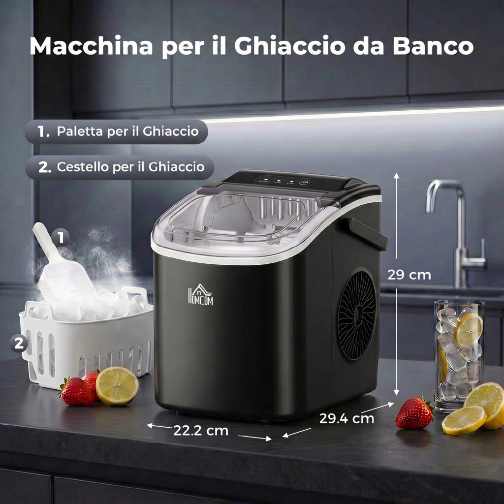 Macchina del Ghiaccio ¨C zephmum ¨C Nero 23.8x30.5x29 cm