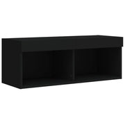 Mobile TV multimediale scaffale TV credenza mobile TV per sala da pranzo soggiorno camera da letto con luci LED 80 x 30 x 30 cm nero 02_0026616