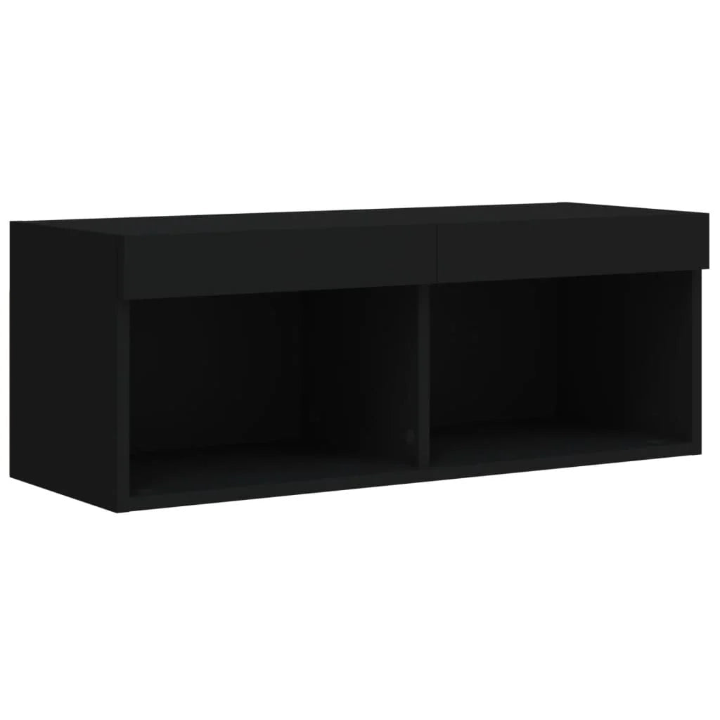 Mobile TV multimediale scaffale TV credenza mobile TV per sala da pranzo soggiorno camera da letto con luci LED 80 x 30 x 30 cm nero 02_0026616